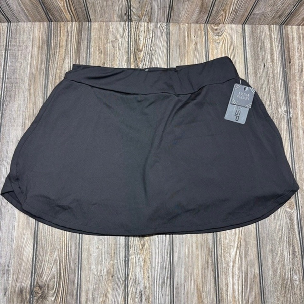 BSP Better Sports Performance Womens Black Active Skort XL Media Pocket BPKB270